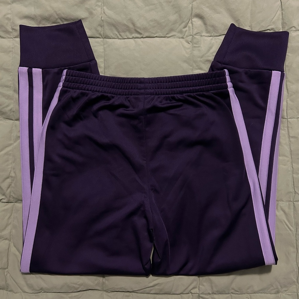 Adidas Kids Purple Track Pants SZ 7 - Picture 4 of 4